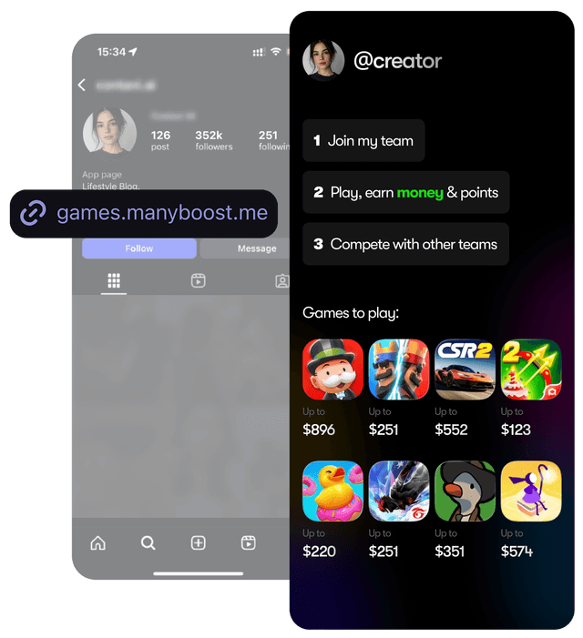 Creator sharing content